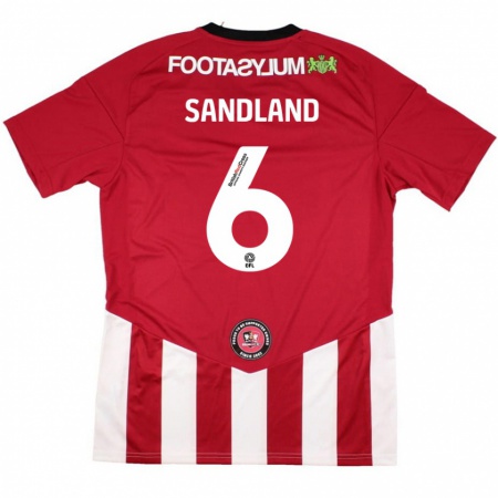 Kandiny Kinderen Jess Sandland #6 Rood Wit Thuisshirt Thuistenue 2024/25 T-Shirt België