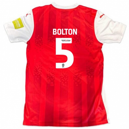 Kandiny Kinder James Bolton #5 Rot Weiß Heimtrikot Trikot 2024/25 T-Shirt Österreich