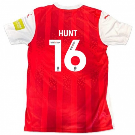 Kandiny Niño Camiseta Mackenzie Hunt #16 Rojo Blanco 1ª Equipación 2024/25 La Camisa