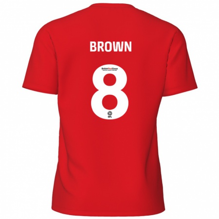 Kandiny Kinderen Jordan Brown #8 Rood Thuisshirt Thuistenue 2024/25 T-Shirt België