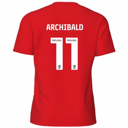 Kandiny Bambino Maglia Theo Archibald #11 Rosso Kit Gara Home 2024/25 Maglietta