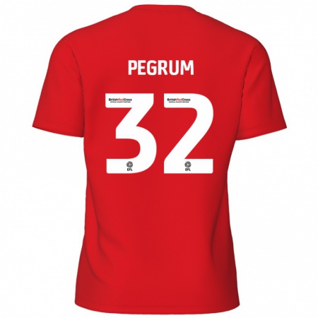 Kandiny Bambino Maglia Charlie Pegrum #32 Rosso Kit Gara Home 2024/25 Maglietta