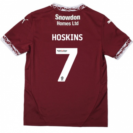 Kandiny Niño Camiseta Sam Hoskins #7 Borgoña 1ª Equipación 2024/25 La Camisa