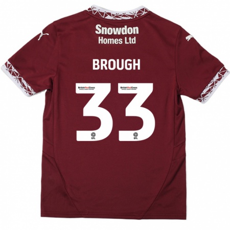 Kandiny Bambino Maglia Patrick Brough #33 Borgogna Kit Gara Home 2024/25 Maglietta