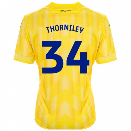 Kandiny Kinderen Jordan Thorniley #34 Geel Thuisshirt Thuistenue 2024/25 T-Shirt België