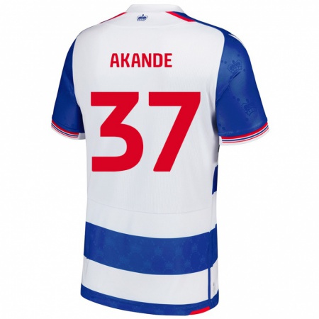 Kandiny Niño Camiseta Adrian Akande #37 Azul Blanco 1ª Equipación 2024/25 La Camisa