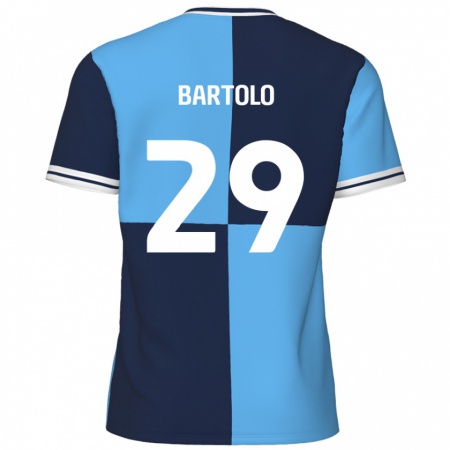 Kandiny Niño Camiseta Jaiden Bartolo #29 Azul Cielo Azul Oscuro 1ª Equipación 2024/25 La Camisa