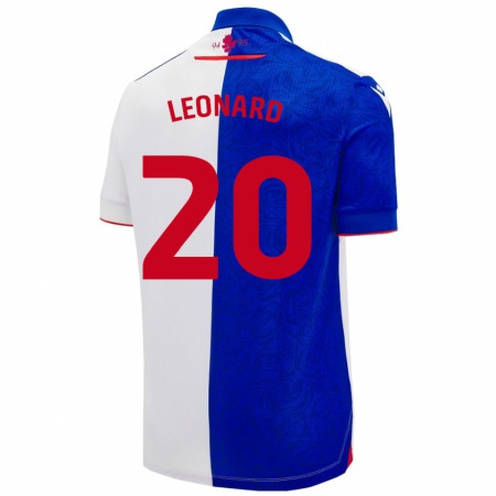 Kandiny Niño Camiseta Harry Leonard #20 Azul Cielo Blanco 1ª Equipación 2024/25 La Camisa