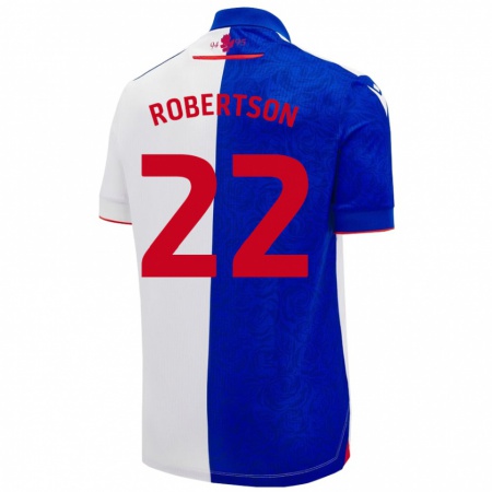 Kandiny Niño Camiseta Millie Robertson #22 Azul Cielo Blanco 1ª Equipación 2024/25 La Camisa México