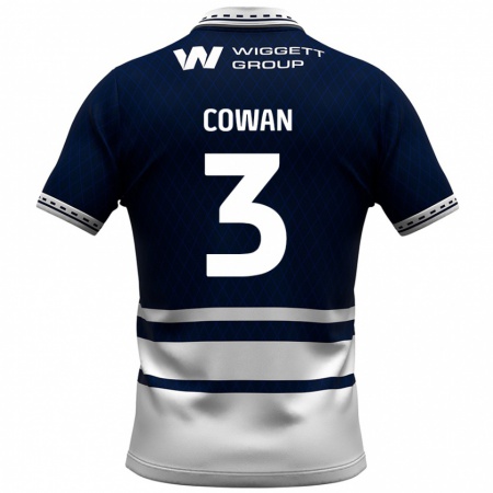 KandinyキッズLeanne Cowan#3ネイビーブルー ホワイトホームシャツ2024/25ジャージーユニフォーム