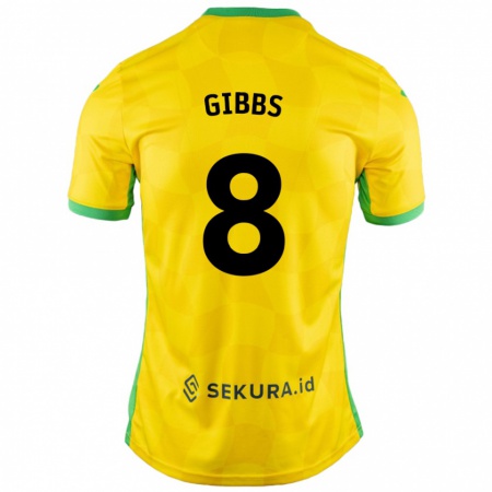 Kandiny Barn Liam Gibbs #8 Gul Grön Hemmatröja Matchtröjor 2024/25 Tröjor T-Tröja