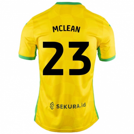 Kandiny Bambino Maglia Kenny Mclean #23 Giallo Verde Kit Gara Home 2024/25 Maglietta