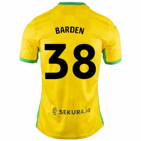 Kandiny Barn Daniel Barden #38 Gul Grön Hemmatröja Matchtröjor 2024/25 Tröjor T-Tröja