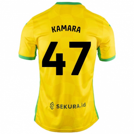 Kandiny Kinder Abu Kamara #47 Gelb Grün Heimtrikot Trikot 2024/25 T-Shirt Österreich