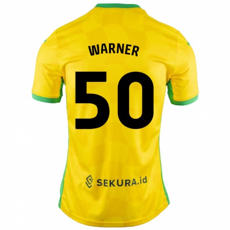 Kandiny Kinder Jaden Warner #50 Gelb Grün Heimtrikot Trikot 2024/25 T-Shirt Österreich