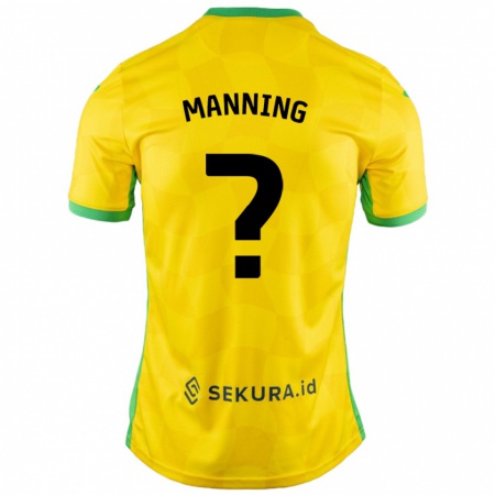 Kandiny Niño Camiseta Adian Manning #0 Amarillo Verde 1ª Equipación 2024/25 La Camisa México