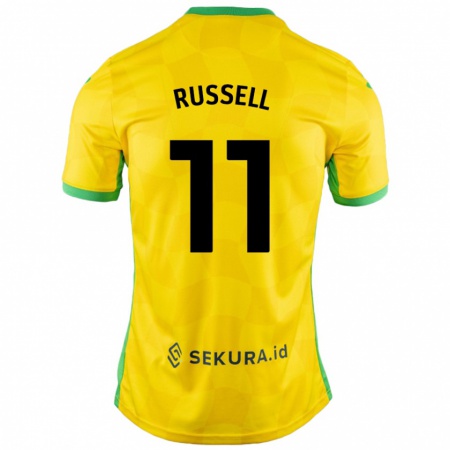 Kandiny Niño Camiseta Rebecca Russell #11 Amarillo Verde 1ª Equipación 2024/25 La Camisa México