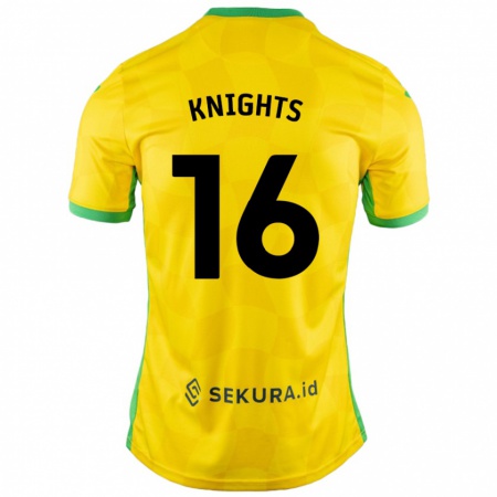 Kandiny Bambino Maglia Katie Knights #16 Giallo Verde Kit Gara Home 2024/25 Maglietta