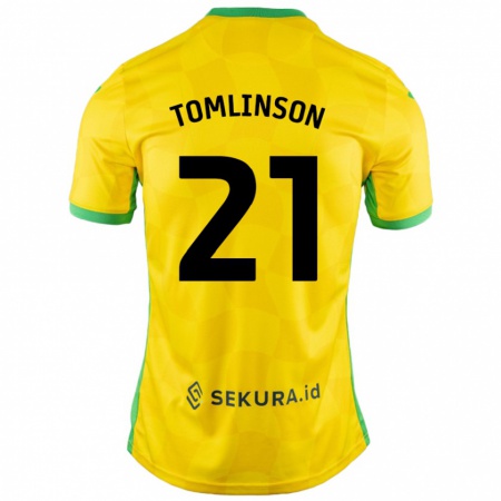 KandinyキッズLauren Tomlinson#21黄緑ホームシャツ2024/25ジャージーユニフォーム