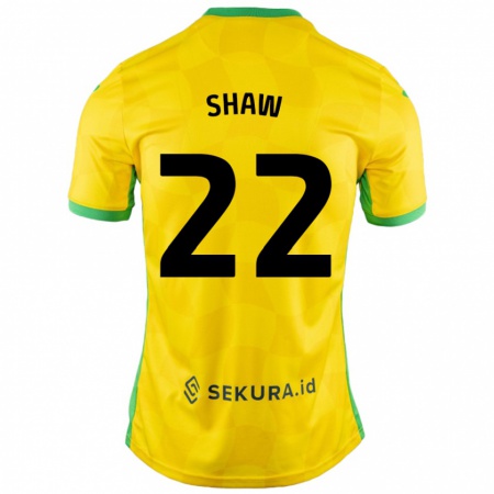 Kandiny Niño Camiseta Shannon Shaw #22 Amarillo Verde 1ª Equipación 2024/25 La Camisa México