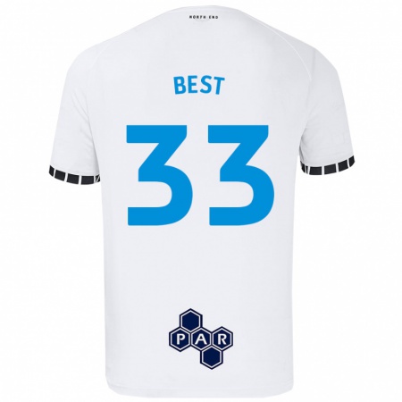 Kandiny Kinderen Kian Best #33 Wit Thuisshirt Thuistenue 2024/25 T-Shirt België