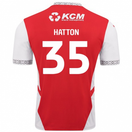 Kandiny Bambino Maglia Ben Hatton #35 Rosso Bianco Kit Gara Home 2024/25 Maglietta