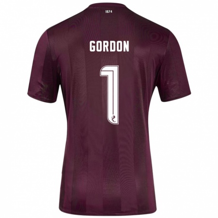 Kandiny Bambino Maglia Craig Gordon #1 Borgogna Kit Gara Home 2024/25 Maglietta