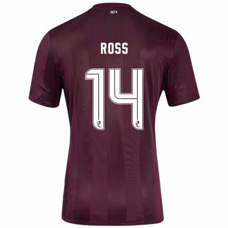 Kandiny Bambino Maglia Mackenzie Ross #14 Borgogna Kit Gara Home 2024/25 Maglietta