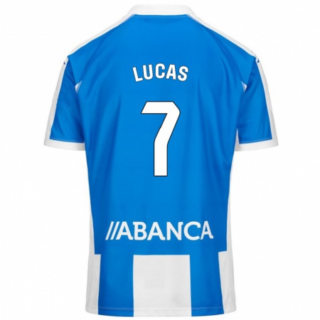 Kandiny Niño Camiseta Lucas Pérez #7 Azul Blanco 1ª Equipación 2024/25 La Camisa