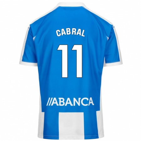 Kandiny Niño Camiseta Millene Cabral #11 Azul Blanco 1ª Equipación 2024/25 La Camisa