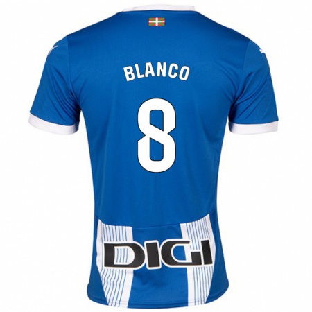 Kandiny Kinderen Antonio Blanco #8 Blauw Thuisshirt Thuistenue 2024/25 T-Shirt België