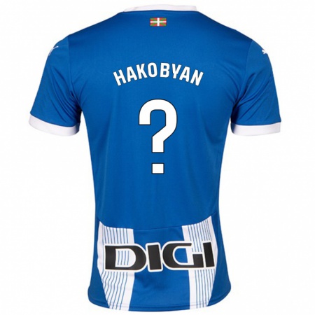 Kandiny Niño Camiseta Andranik Hakobyan #0 Azul 1ª Equipación 2024/25 La Camisa