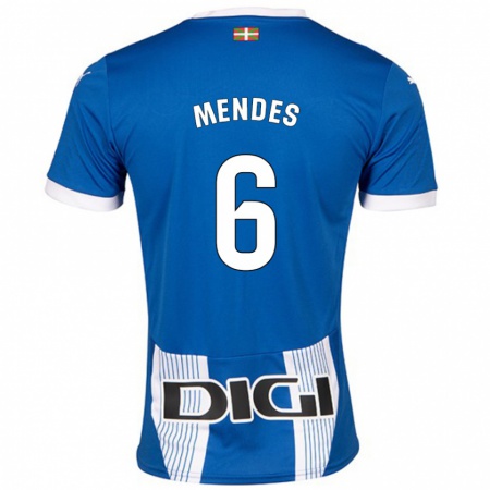 Kandiny Bambino Maglia Tomás Mendes #6 Blu Kit Gara Home 2024/25 Maglietta