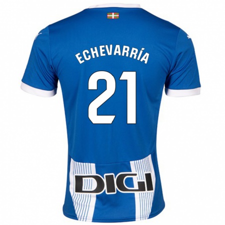 Kandiny Kinder Martin Echevarría #21 Blau Heimtrikot Trikot 2024/25 T-Shirt Österreich