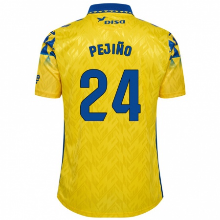 Kandiny Bambino Maglia Pejiño #24 Giallo Blu Kit Gara Home 2024/25 Maglietta