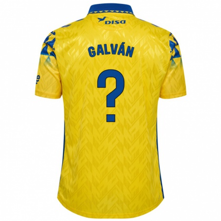 Kandiny Bambino Maglia Carlos Galván #0 Giallo Blu Kit Gara Home 2024/25 Maglietta