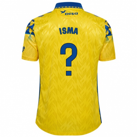 Kandiny Bambino Maglia Isma Hernández #0 Giallo Blu Kit Gara Home 2024/25 Maglietta