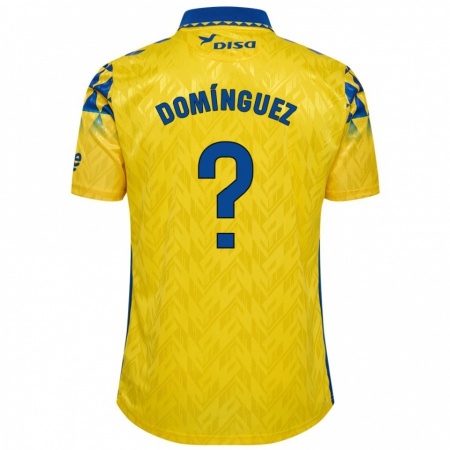 Kandiny Bambino Maglia Carlos Domínguez #0 Giallo Blu Kit Gara Home 2024/25 Maglietta