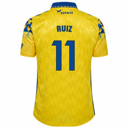 Kandiny Bambino Maglia Sergio Ruiz #11 Giallo Blu Kit Gara Home 2024/25 Maglietta