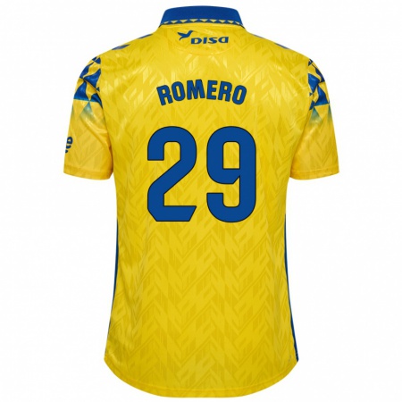 Kandiny Kinder Elías Romero #29 Gelb Blau Heimtrikot Trikot 2024/25 T-Shirt Österreich