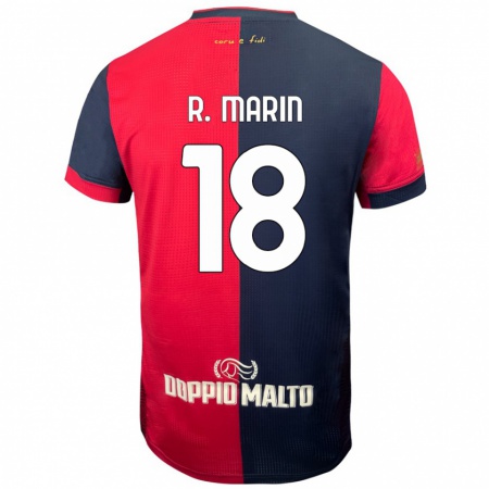 Kandiny Niño Camiseta Răzvan Marin #18 Rojo Azul Más Oscuro 1ª Equipación 2024/25 La Camisa