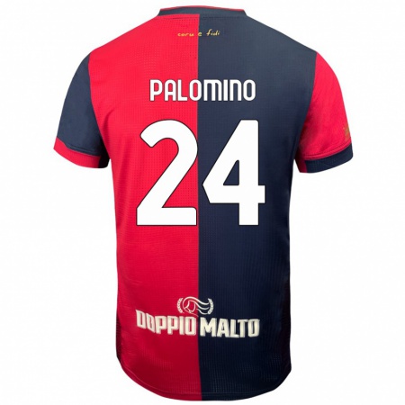 Kandiny Niño Camiseta José Luis Palomino #24 Rojo Azul Más Oscuro 1ª Equipación 2024/25 La Camisa