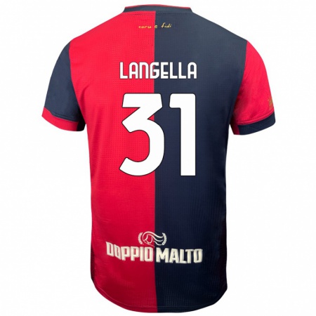 Kandiny Niño Camiseta Matteo Langella #31 Rojo Azul Más Oscuro 1ª Equipación 2024/25 La Camisa