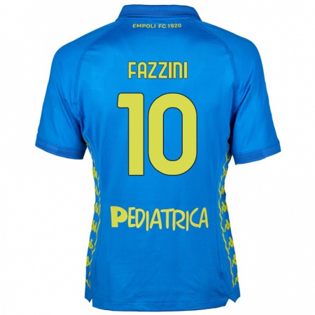 Kandiny Niño Camiseta Jacopo Fazzini #10 Azul 1ª Equipación 2024/25 La Camisa