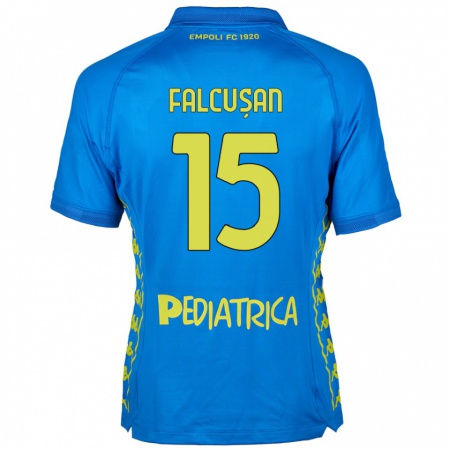 Kandiny Niño Camiseta Darius Fălcușan #15 Azul 1ª Equipación 2024/25 La Camisa