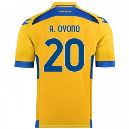 Kandiny Bambino Maglia Anthony Oyono #20 Giallo Kit Gara Home 2024/25 Maglietta