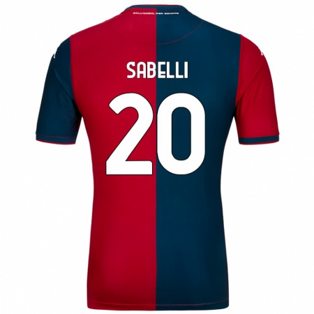 Kandiny Bambino Maglia Stefano Sabelli #20 Rosso Blu Scuro Kit Gara Home 2024/25 Maglietta