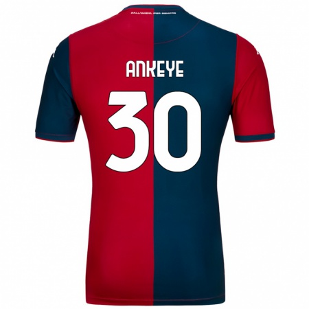 Kandiny Bambino Maglia David Ankeye #30 Rosso Blu Scuro Kit Gara Home 2024/25 Maglietta