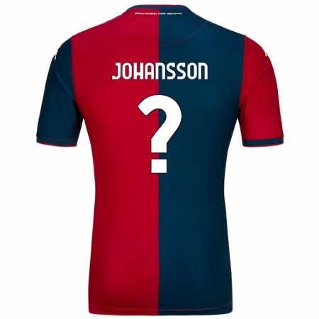 Kandiny Bambino Maglia Vincent Johansson #0 Rosso Blu Scuro Kit Gara Home 2024/25 Maglietta