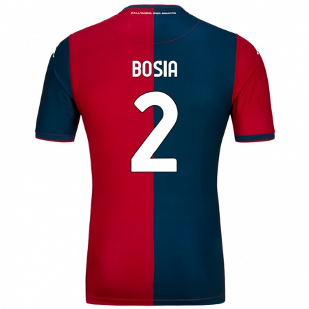 Kandiny Bambino Maglia Davide Bosia #2 Rosso Blu Scuro Kit Gara Home 2024/25 Maglietta